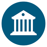 icon showing bank building