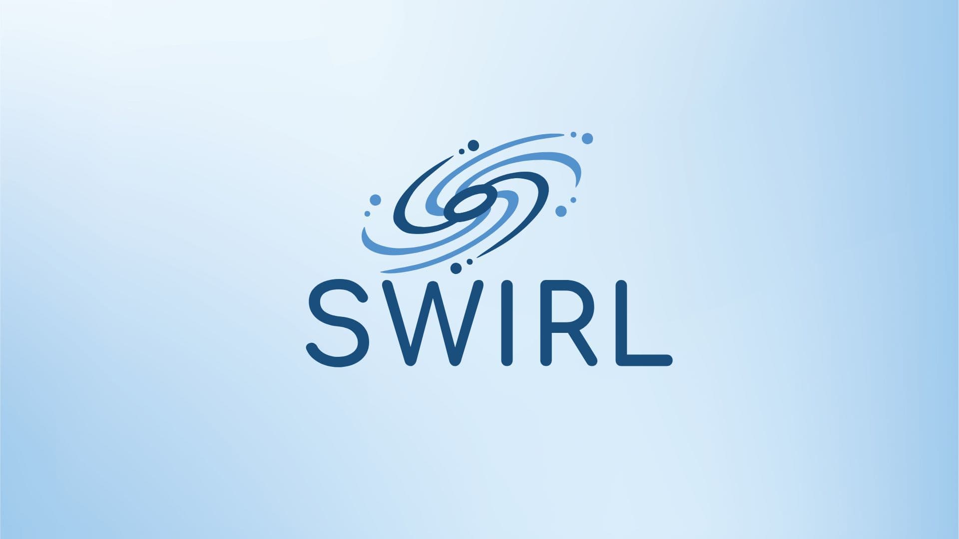 SWIRL logo on soft blue background